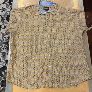Daniel Cremieux Shirt 2X Large Yellow Floral Button Shirt